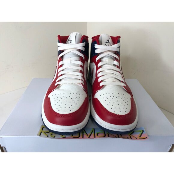 Jordan 1 Mid SE USA White Red Womens sizes DQ7648 600 - Picture 2 of 5